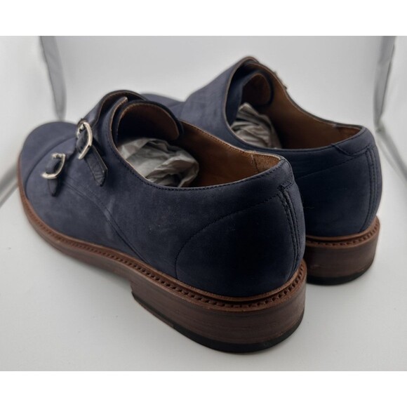 Frye Navy Suede Double Monk Strap Dress Shoes Mens Mint No Box main image 13